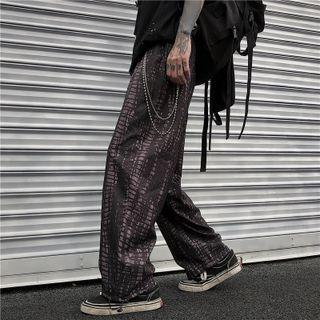 Chain Strap Print Wide Leg Pants