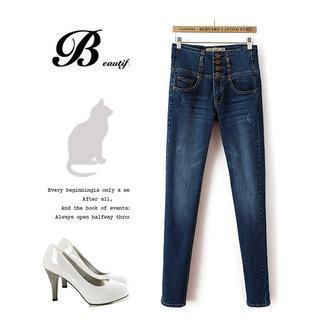 Washed High Waist Skinny Jeans