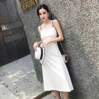 Lettering-strap A-line Dress