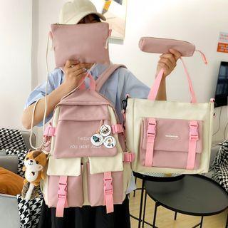 Set: Nylon Backpack + Tote Bag + Crossbody Bag + Pouch