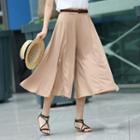 Elasticized-waist Wide-leg Pants