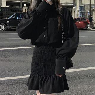 Long-sleeve Smocked Dress
