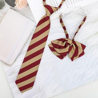 Striped Neck Tie / Striped Bow Tie / Set: Striped Neck Tie & Bow Tie