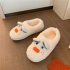 Cartoon Embroidered Fluffy Slippers