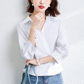 White 3/4-sleeve Shirt