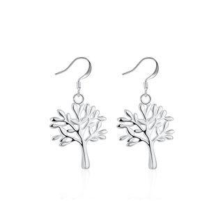 Simple Tree Of Life Earrings Silver - One Size