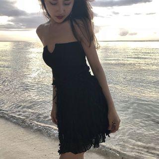 Knitted Tube Top Black - One Size