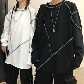 Couple Matching Stitched Long-sleeve T-shirt