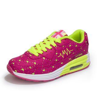 Heart Perforated Lace Up Sneakers