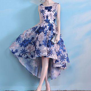Sleeveless Floral Embroidered A-line Cocktail Dress (various Designs)