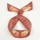 Cheese & Lettering Print Wired Headband Wired Headband - Chocolate - One Size