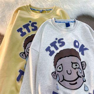 Cartoon Lettering Sequined Sweatshirt