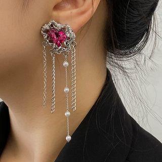 Irregular Faux Crystal Alloy Fringed Earring