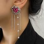 Irregular Faux Crystal Alloy Fringed Earring