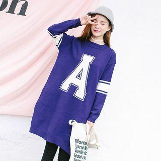 Alphabet Print Sweater Dress
