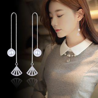 Embellished Fan Drop Earring