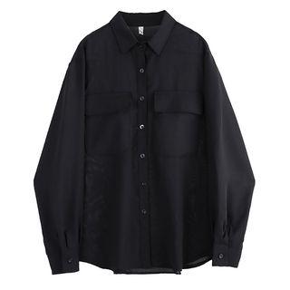 Pocket Detail Shirt Black - One Size
