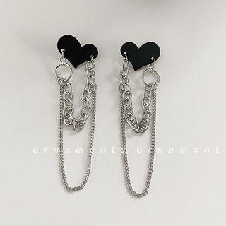 Heart Layered Chain Alloy Dangle Earring