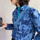 Tie-dye Print Cropped Button-up Jacket