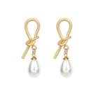 Faux Pearl Knot Earring Gold - One Size