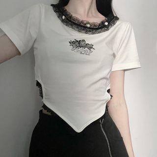 Short-sleeve Print T-shirt / A-line Skirt / A-line Dress