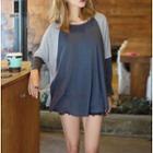 Color-block Loose-fit Long-sleeve Top