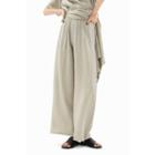 Textured Wide-leg Pants Khaki - One Size