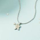 Gingerbread Man Necklace Silver - One Size