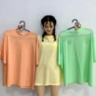3/4-sleeve Floral Embroidery T-shirt / Jumper Dress