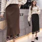 Reversible Lace Midi Knit Skirt