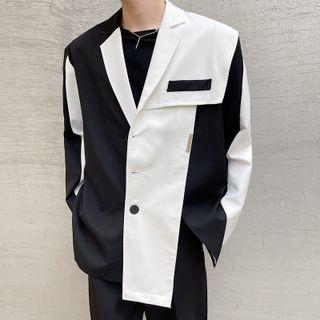 Two Tone Asymmetrical Blazer