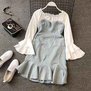 Long Bell Sleeve A-line Dress