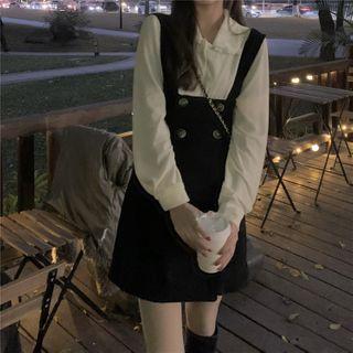 Shirt / Double-breasted Pinafore Dress