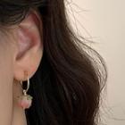 Floral Drop Earring 1 Pair - Pink Flower - Gold - One Size