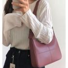 Faux Leather Shoulder Bag As Shown In Figure -