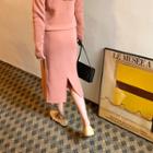 Knitted H-line Midi Skirt