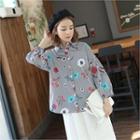 Flower Printed Stripe Shirt