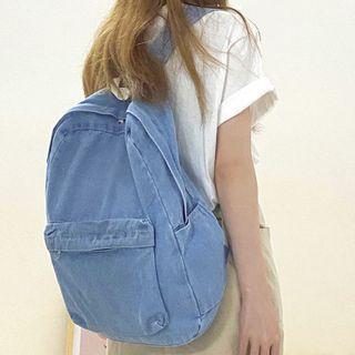 Denim Zip Backpack As Shown In Figure - One Size