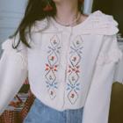 Floral Embroidery Knit Jacket