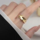 Sterling Silver Wavy Edge Open Ring