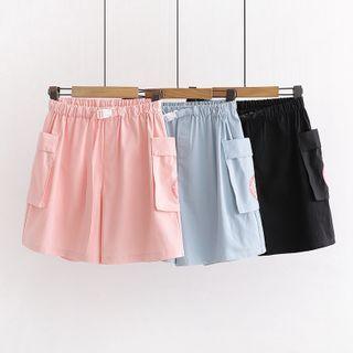 Pocket-detail Pig Print Wide-leg Shorts