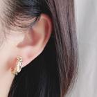 Alloy Open Hoop Earring 1 Pair - Clip On Earrings - Gold - One Size