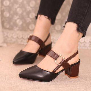 Hoop-detail Chunky-heel Sandals