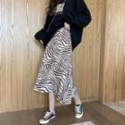 Zebra-print Sweatshirt / Midi Mermaid Skirt / Set