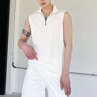 Half-zip Plain Tank Top