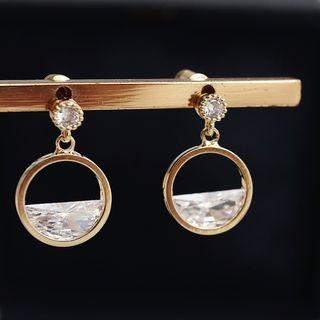 925 Sterling Silver Rhinestone Faux Crystal Dangle Earring 1 Pair - One Size
