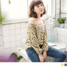 Off-shoulder Print Top