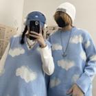 Couple Matching Cloud Print Knit Vest / Sweater