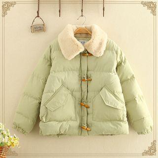 Lapel Single-breasted Plain Padded Jacket
