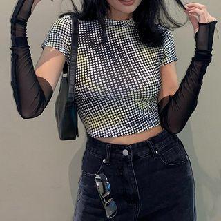 Dot Top + Mesh Arm Sleeves